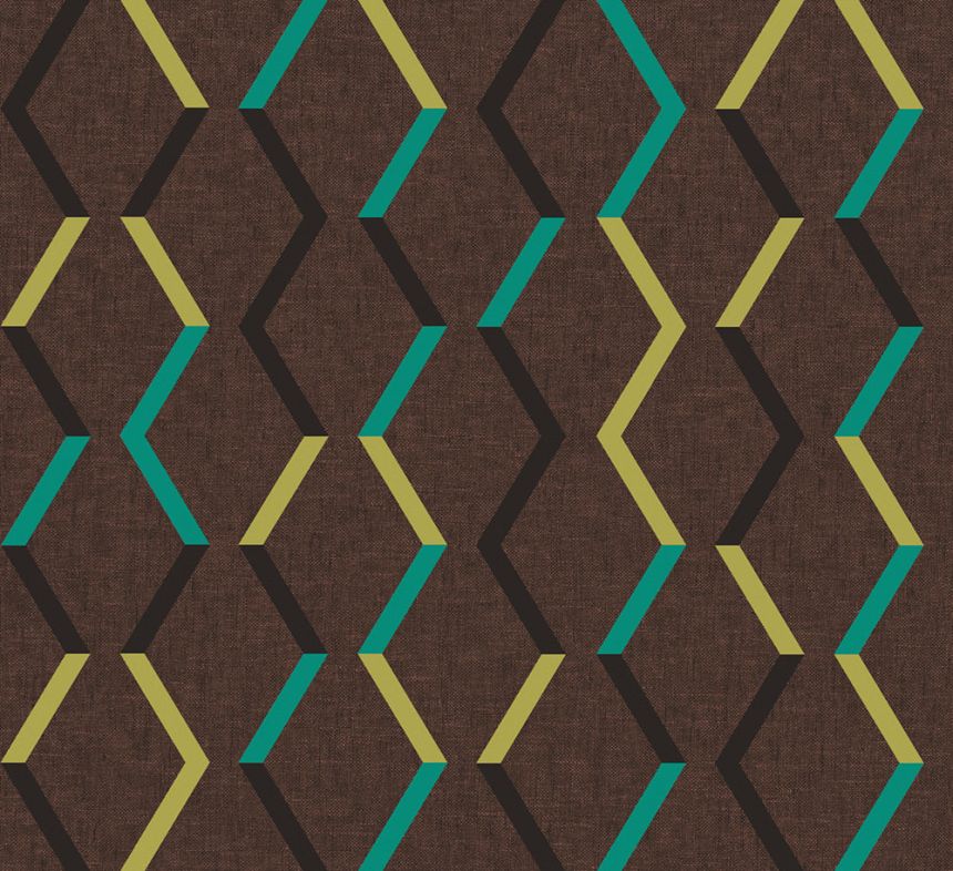 Geometrická vliesová tapeta na stenu, hnedo-bronzová, JOY003, Joy, Masureel