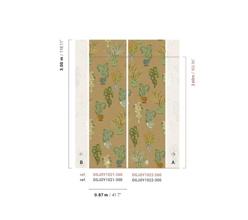 Vliesová obrazová tapeta na stenu, khaki, kvety, DGJOY1021-260, Joy, Masureel