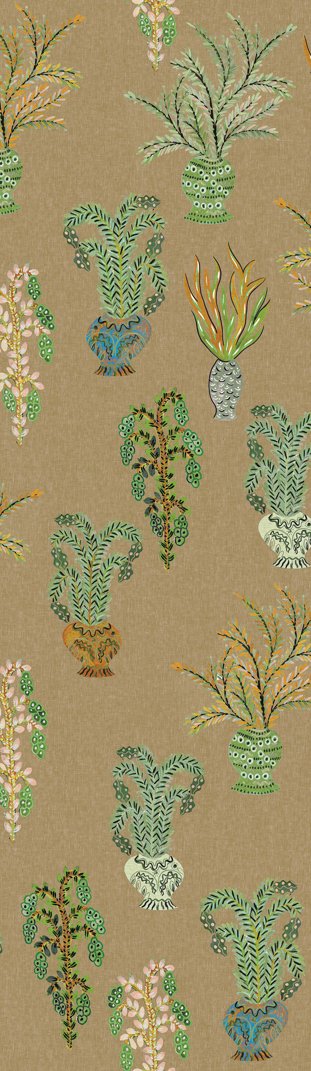 Vliesová obrazová tapeta na stenu, khaki, kvety, DGJOY1021-300, Joy, Masureel