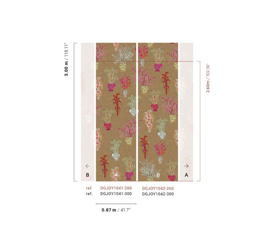 Vliesová obrazová tapeta na stenu, hnedá, kvety, DGJOY1042-260, Joy, Masureel