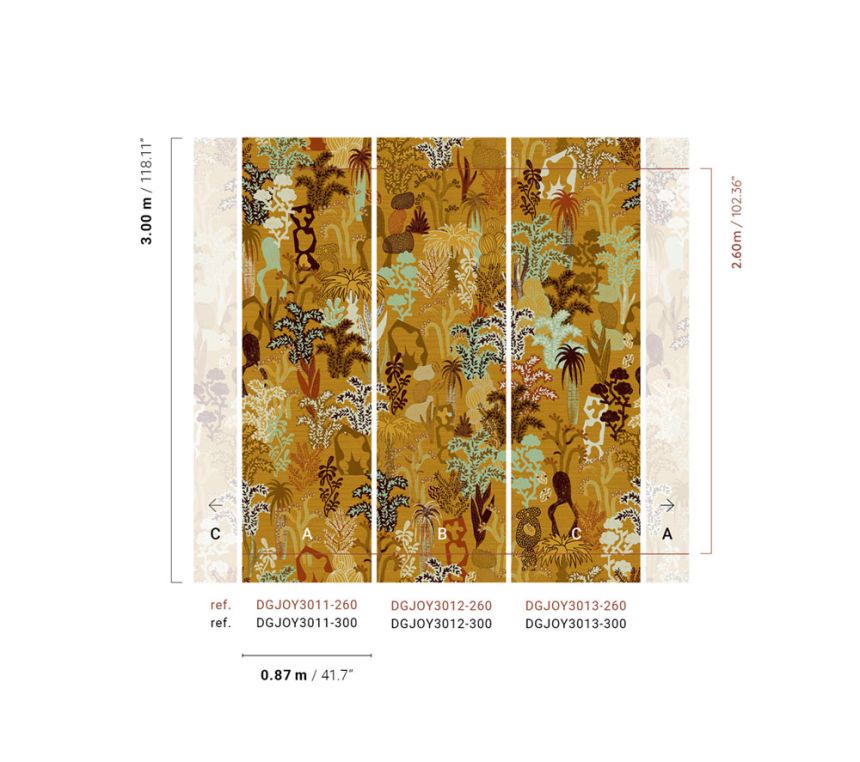 Vliesová obrazová tapeta na stenu, okrová, rastliny, DGJOY3012-260, Joy, Masureel