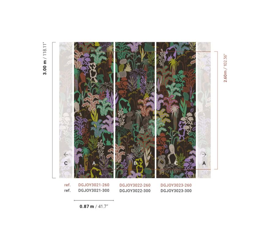 Vliesová obrazová tapeta na stenu, čierna, rastliny, DGJOY3021-260, Joy, Masureel