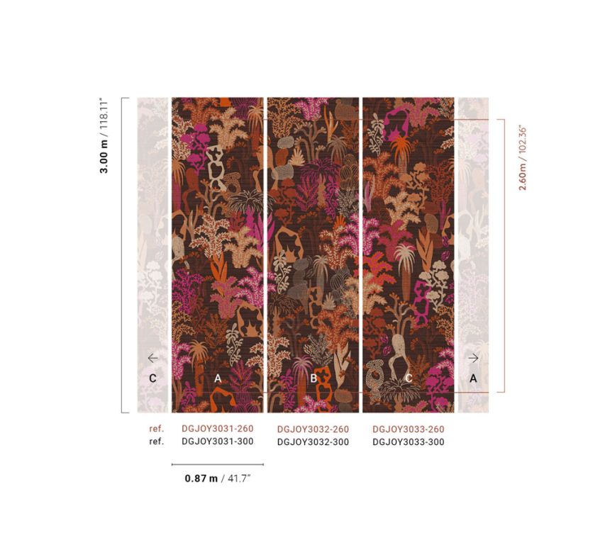 Vliesová obrazová tapeta na stenu, hnedá, rastliny, DGJOY3033-300, Joy, Masureel