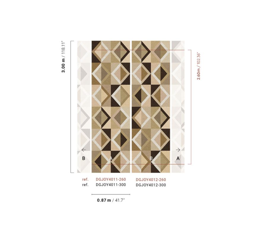 Geometrická vliesová obrazová tapeta na stenu, béžová, DGJOY4012-300, Joy, Masureel