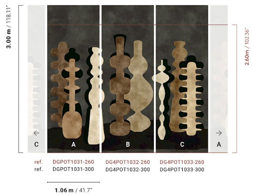 Vliesová fototapeta na stenu, vázy, hnedá, DGPOT1032-300, Terra, Masureel
