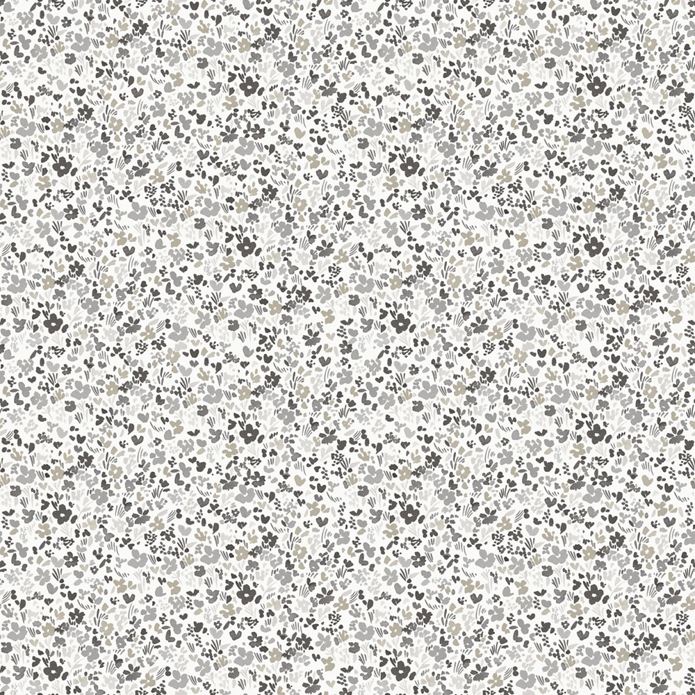 Sivo-biela kvetinová vliesová tapeta na stenu, MG56667, Mika,  ICH Wallcoverings