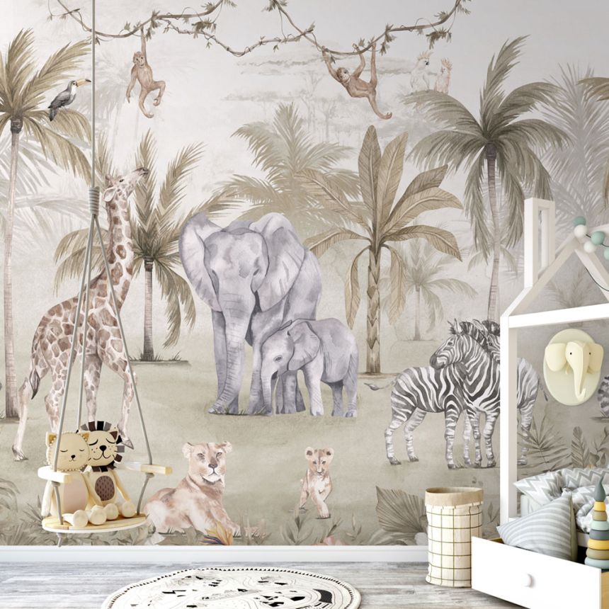 Detská vliesová obrazová tapeta na stenu, Džungľa, 982-2, Mika,  ICH Wallcoverings