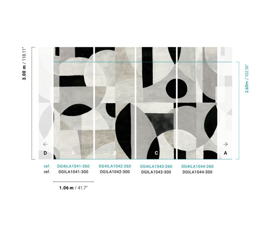 Vliesová geometrická fototapeta na stenu, DG4ILA1042-260, Wall Designs IV, Khroma by Masureel