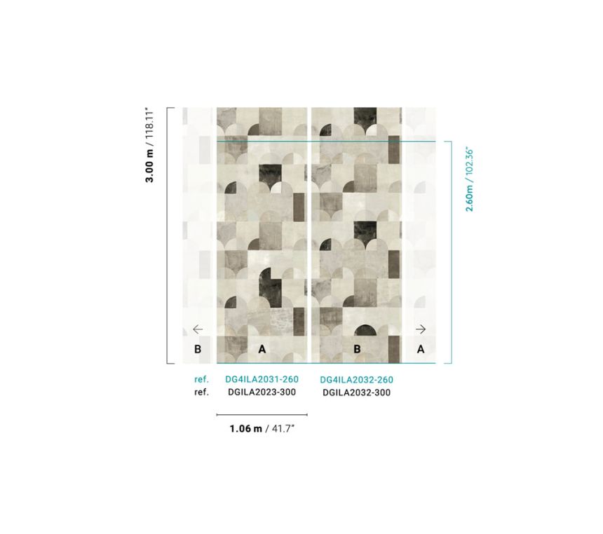 Vliesová geometrická fototapeta na stenu, DG4ILA2031-260, Wall Designs IV, Khroma by Masureel