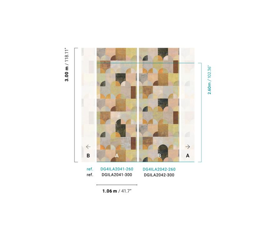 Vliesová geometrická fototapeta na stenu, DG4ILA2041-260, Wall Designs IV, Khroma by Masureel