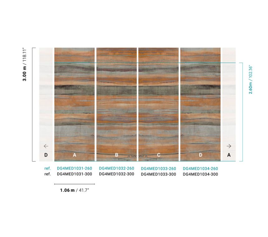 Vliesová fototapeta na stenu, pruhy, DG4MED1031-300, Wall Designs IV, Khroma by Masureel