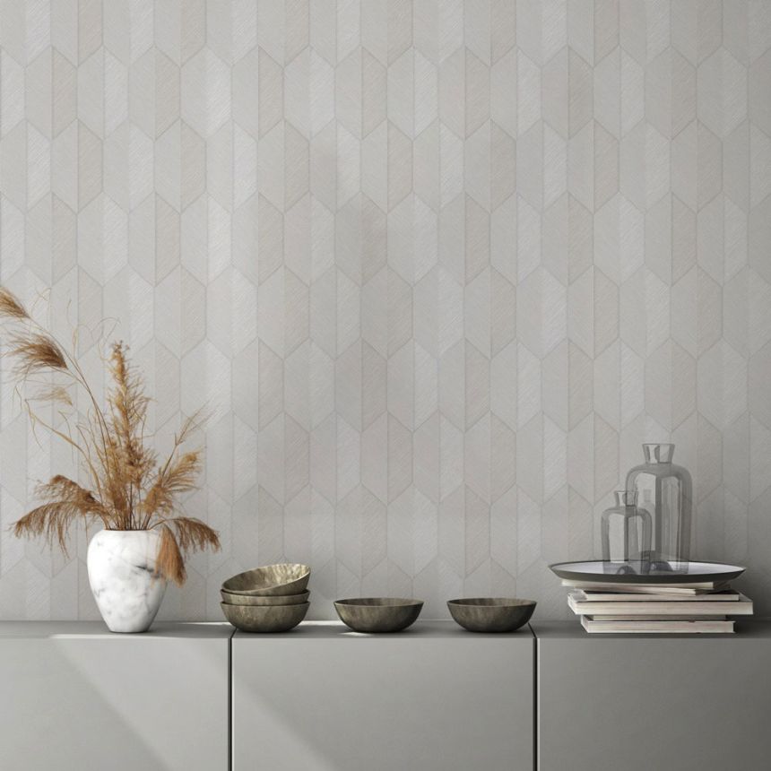 Geometrická vliesová tapeta na stenu, sivá, 1501-2, Vera, AdaWall