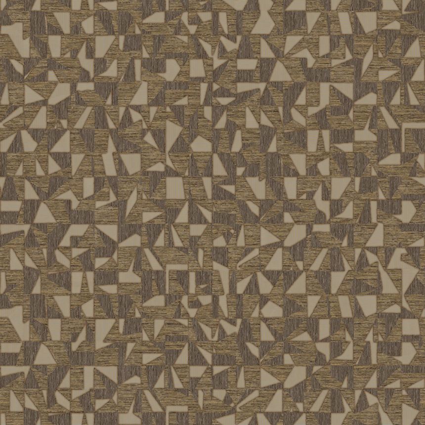Geometrická vliesová tapeta na stenu, hnedo-zlatá, 1512-5, Vera, AdaWall