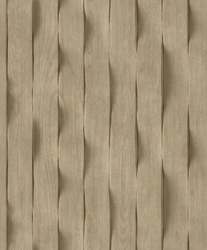 3D Vliesová tapeta na stenu, hnedá, imitácia dreveného obloženia, lamely, M75608, Brut, Ugépa