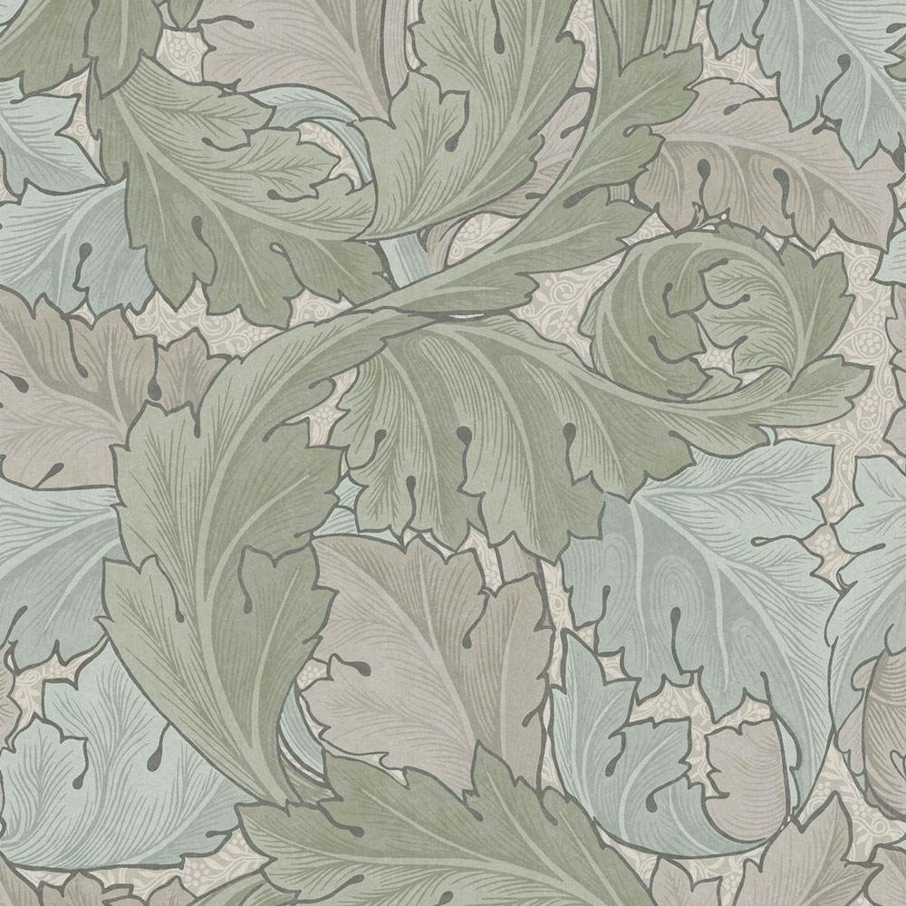 Vliesová tapeta na stenu, modro-zelená, listy, 124228, William Morris At Home