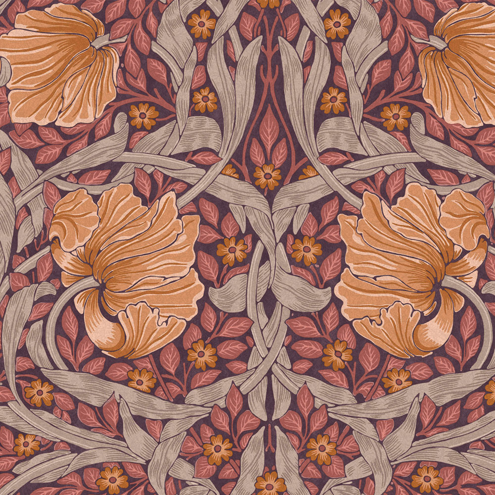 Vliesová tapeta na stenu, fialová, kvety, 124239, William Morris At Home