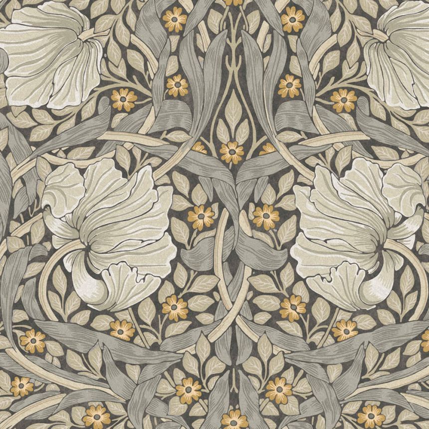 Vliesová tapeta na stenu, sivá, kvety, 124240, William Morris At Home