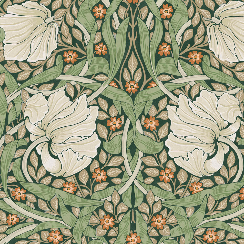 Vliesová tapeta na stenu, zeleno-béžová, kvety, 124242, William Morris At Home