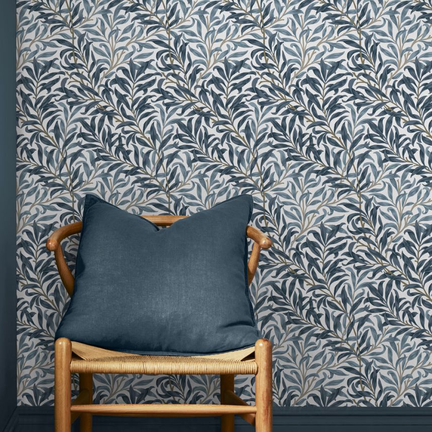 Vliesová tapeta na stenu, modrá, vetvičky, 124245, William Morris At Home