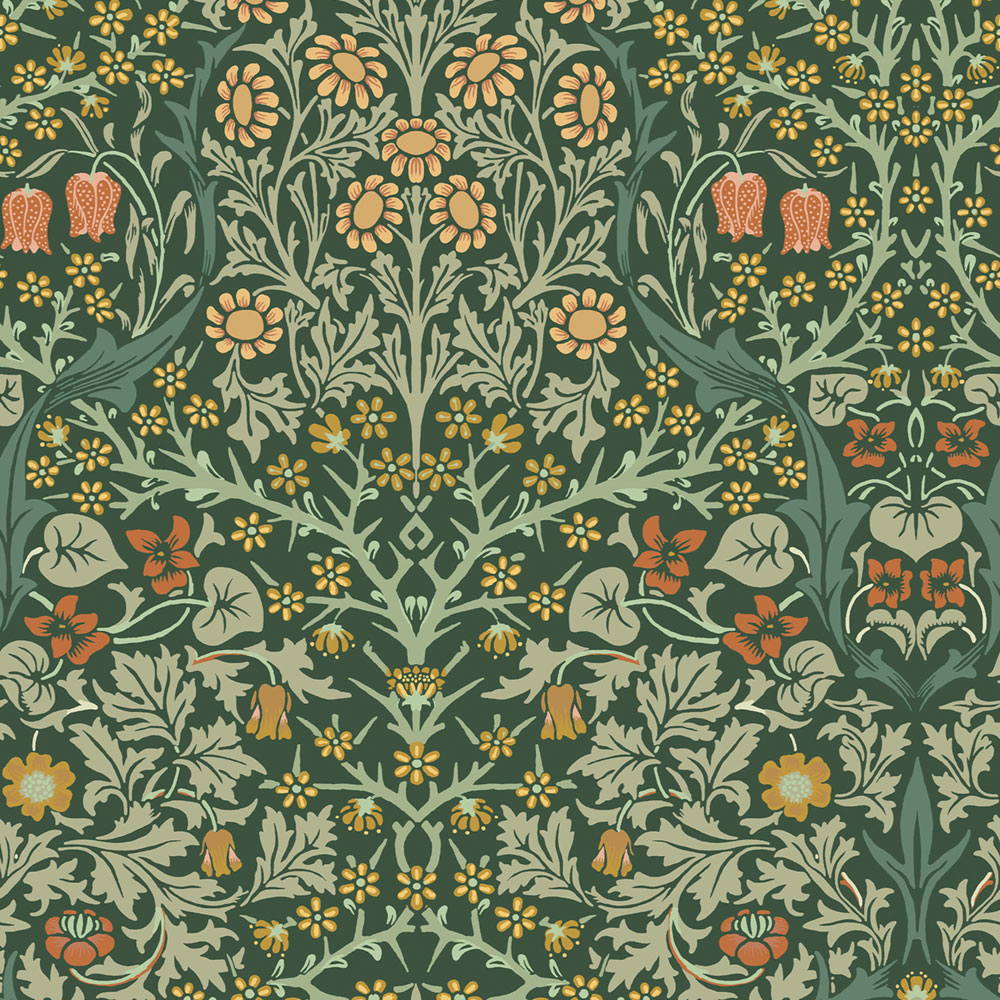Vliesová tapeta na stenu, zelená, kvety, listy, 124252, William Morris At Home