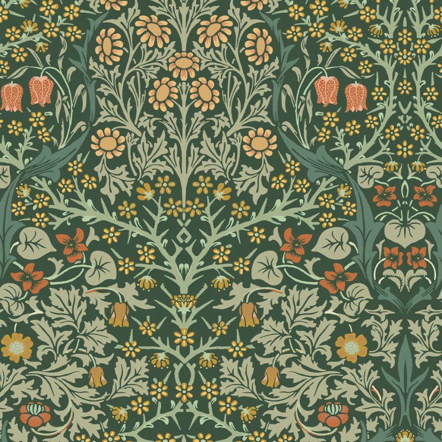 Vliesová tapeta na stenu, zelená, kvety, listy, 124252, William Morris At Home