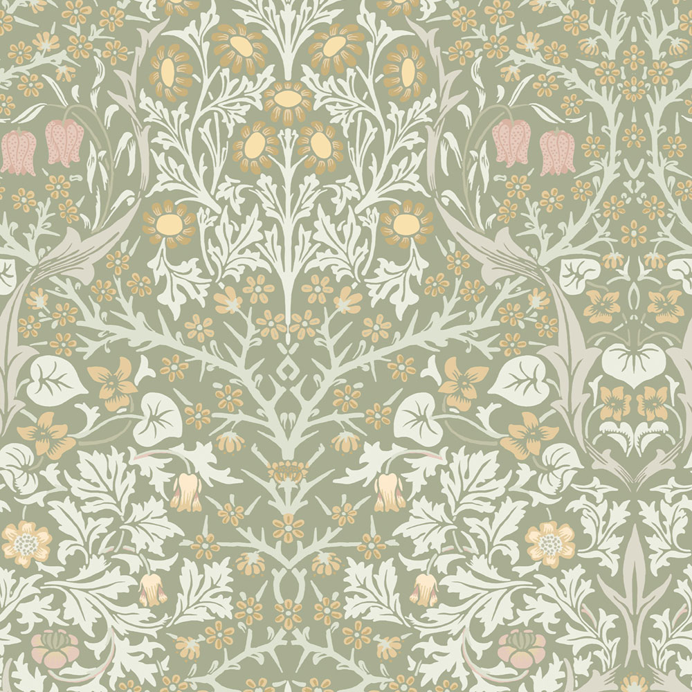 Vliesová tapeta na stenu, zelená, kvety, listy, 124253, William Morris At Home