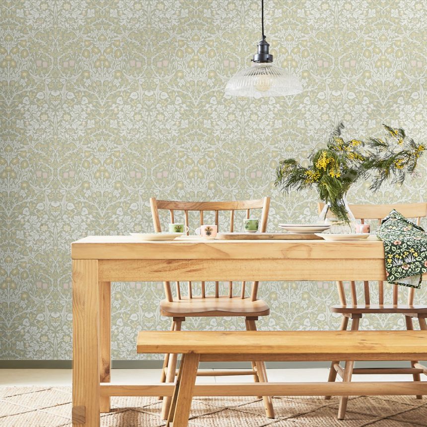 Vliesová tapeta na stenu, zelená, kvety, listy, 124253, William Morris At Home