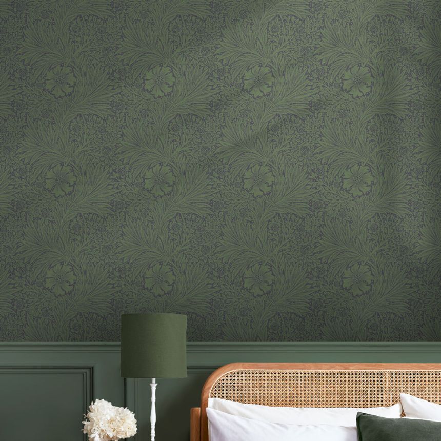 Vliesová tapeta na stenu, zelená, kvety, listy, 124255, William Morris At Home