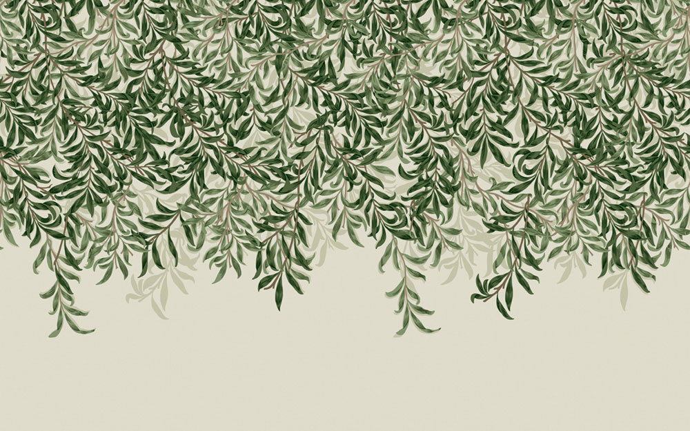 Vliesová obrazová tapeta na stenu, zelená, vetvičky, listy, 125364, William Morris At Home