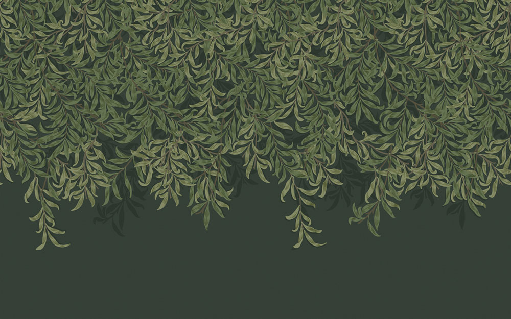 Vliesová obrazová tapeta na stenu, zelená, vetvičky, listy, 125391, William Morris At Home