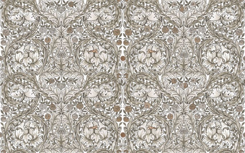 Vliesová obrazová tapeta na stenu, sivo-béžová, kvety, 125409, William Morris At Home