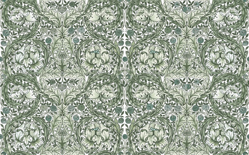 Vliesová obrazová tapeta na stenu, zelená, kvety, 125418, William Morris At Home