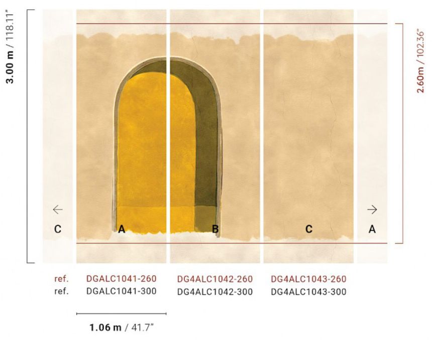 Vliesová fototapeta na stenu, béžová, DGALC1043-300, Terra, Masureel