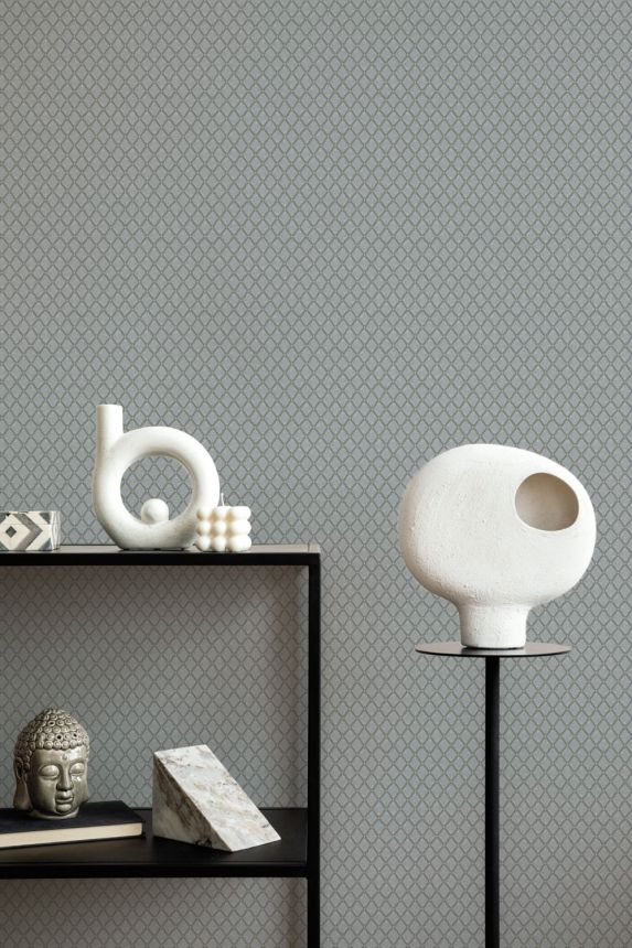 Luxusná geometrická vliesová tapeta na stenu, sivo-krémová, Z15536, Mini Trend, Zambaiti Parati