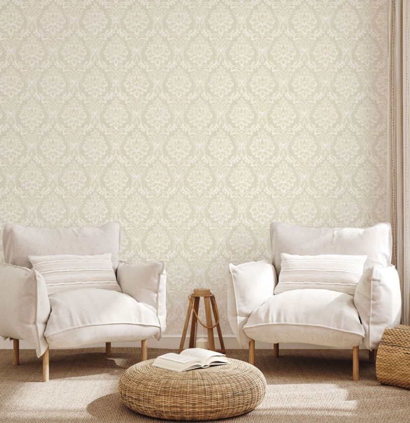 Luxusná zámocká vliesová tapeta na stenu, béžová, Z15540, Mini Trend, Zambaiti Parati