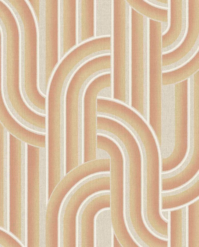 Geometrická vliesová tapeta na stenu, oranžovo-béžová, retro, 340563, Groovy, Eijffinger