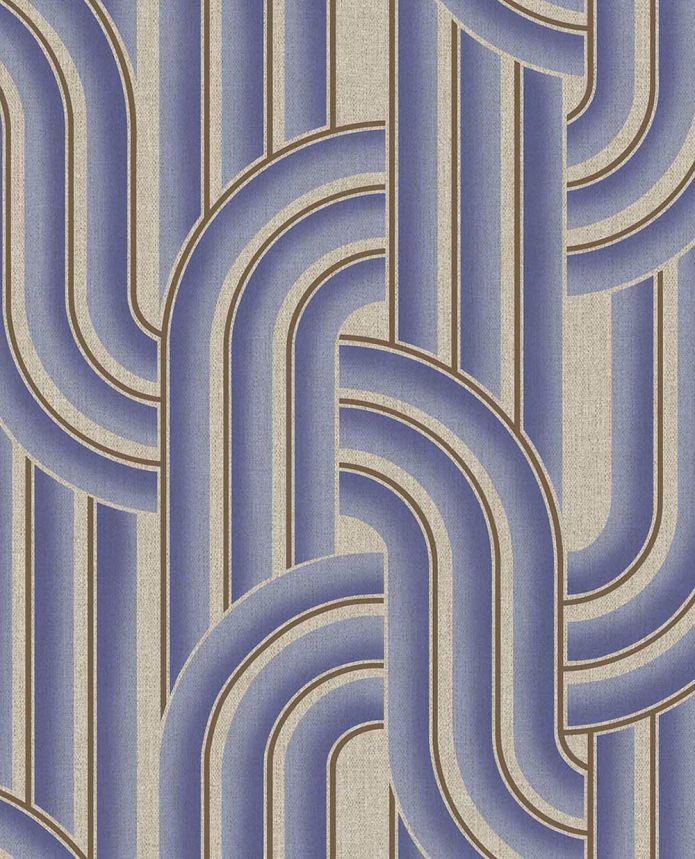Geometrická vliesová tapeta na stenu, modro-béžová, retro, 340566, Groovy, Eijffinger