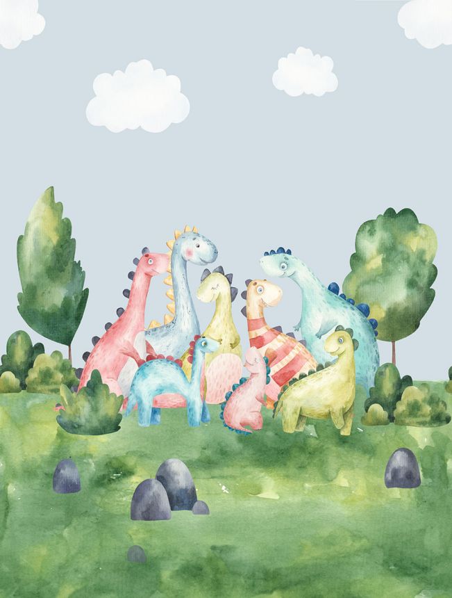 Detská vliesová obrazová tapeta na stenu, dráčikovia, CW6003-2, Cute Walls, Decoprint