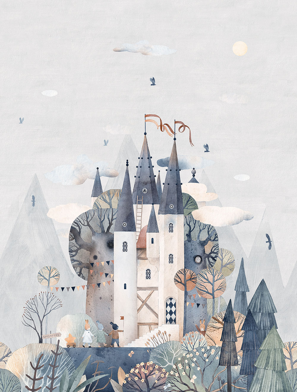 Detská vliesová obrazová tapeta na stenu, zvieratká, CW6005-2, Cute Walls, Decoprint