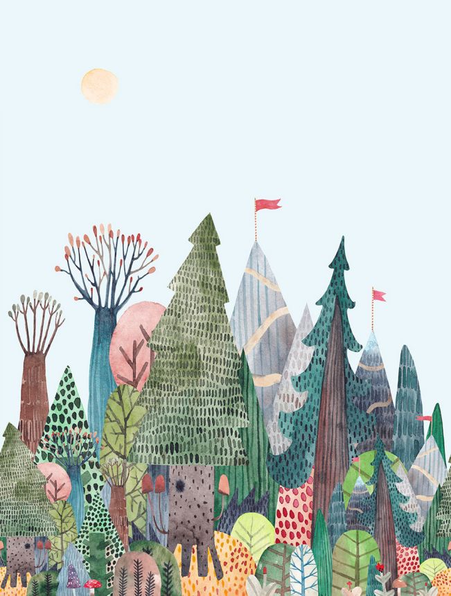 Detská vliesová obrazová tapeta na stenu, krajina, CW6034-2, Cute Walls, Decoprint