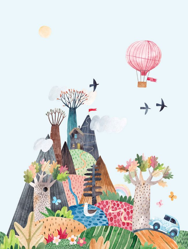 Detská vliesová obrazová tapeta na stenu, krajina, CW6036-2, Cute Walls, Decoprint