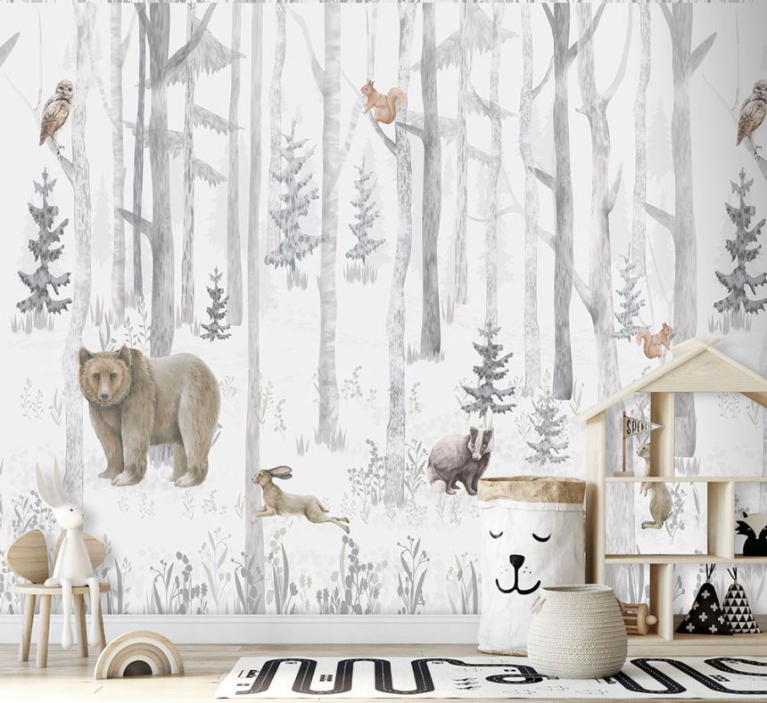Vliesová obrazová tapeta na stenu, lesné zvieratká, CW6044-1, Cute Walls, Decoprint