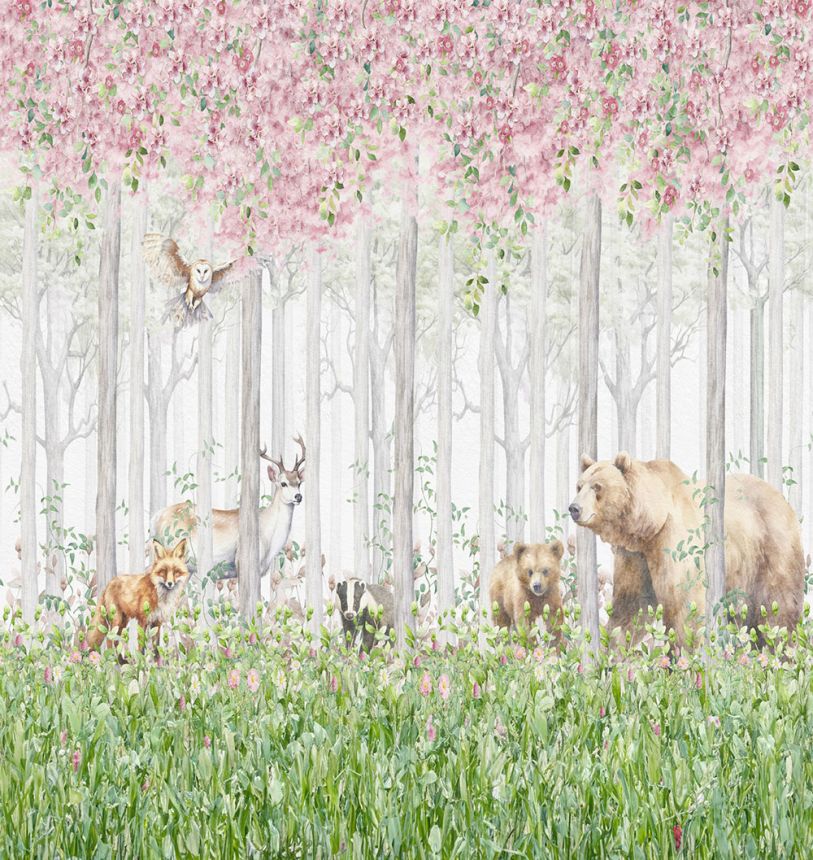 Vliesová obrazová tapeta na stenu, lesné zvieratá, CW6045-1, Cute Walls, Decoprint