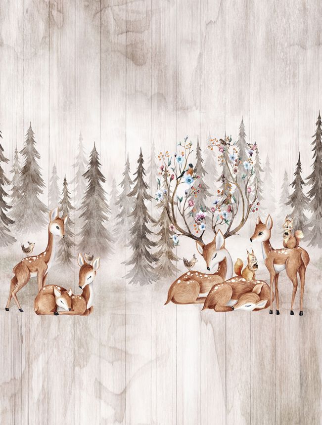 Detská vliesová obrazová tapeta na stenu, lesné zvieratká, CW6046-1, Cute Walls, Decoprint