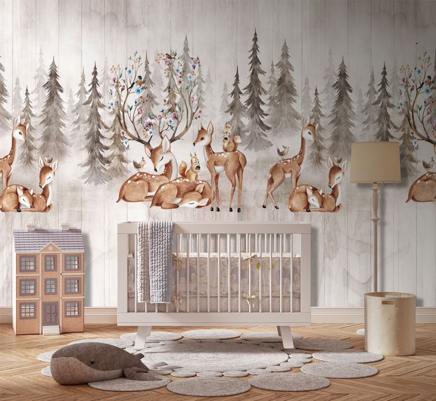 Detská vliesová obrazová tapeta na stenu, lesné zvieratká, CW6046-1, Cute Walls, Decoprint