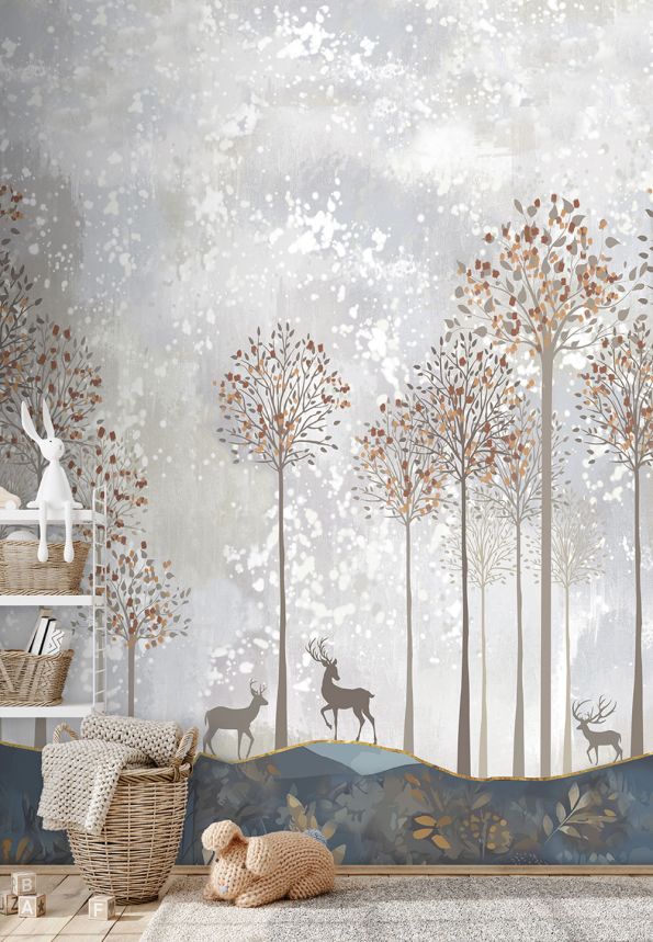 Detská vliesová obrazová tapeta na stenu, jelene, les, CW6047-1, Cute Walls, Decoprint