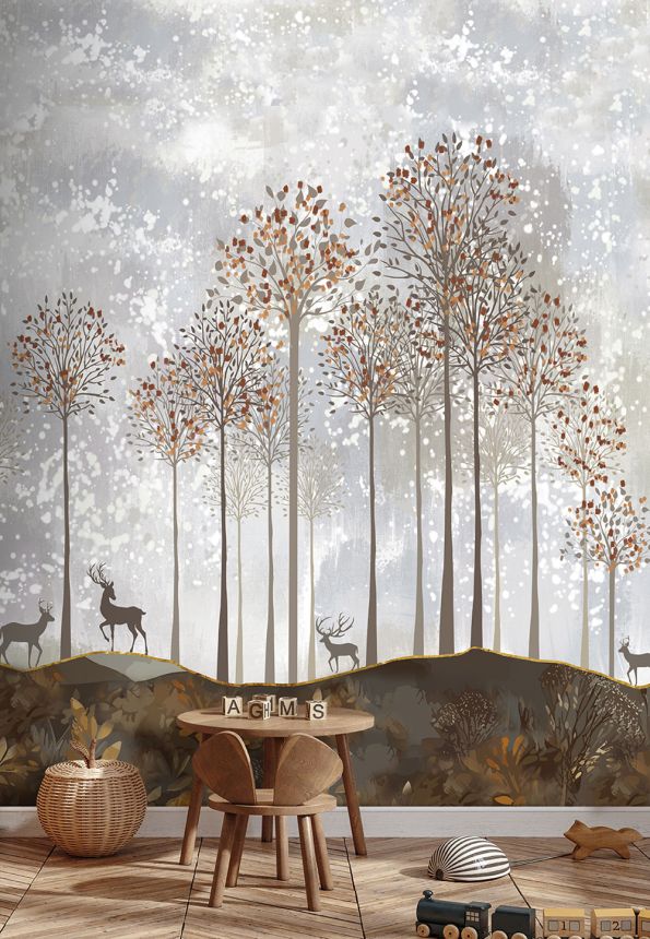 Detská vliesová obrazová tapeta na stenu, jelene, les, CW6047-2, Cute Walls, Decoprint