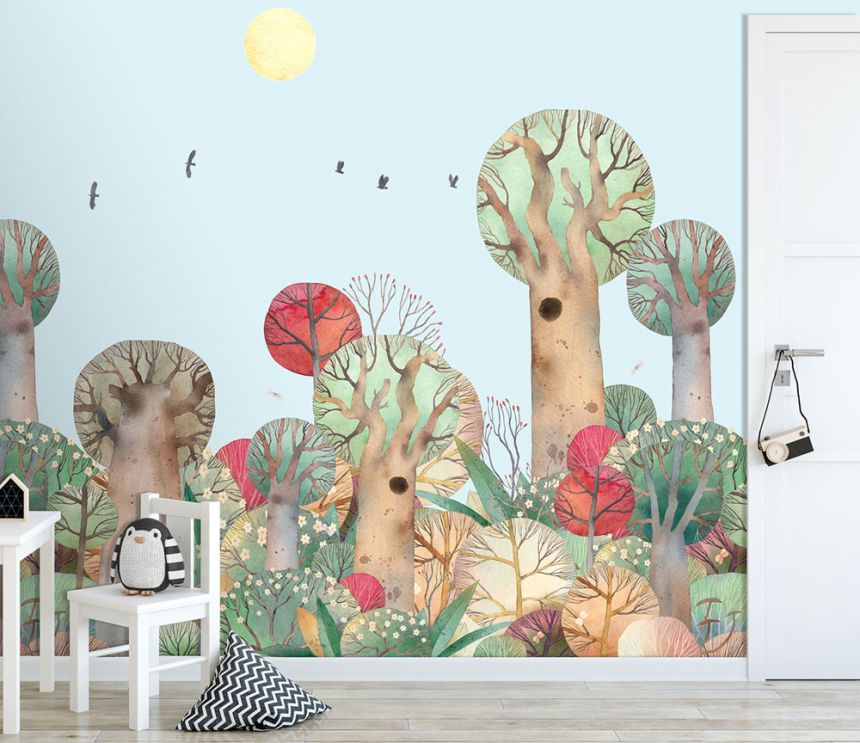 Detská vliesová obrazová tapeta na stenu, krajina, les, CW6049-2, Cute Walls, Decoprint