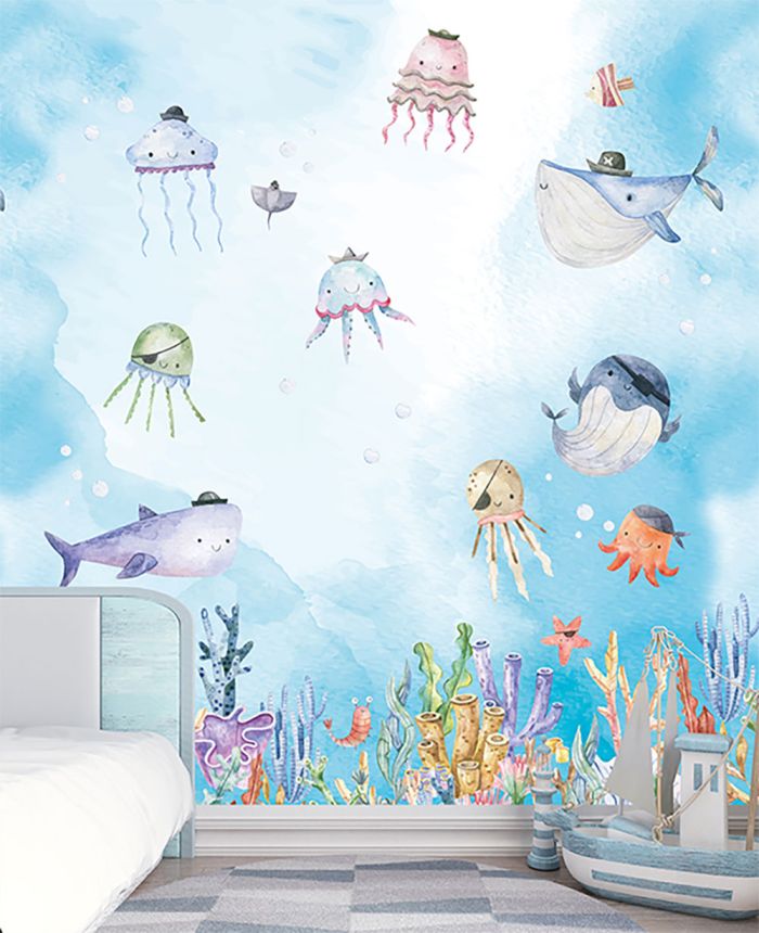 Detská vliesová obrazová tapeta na stenu, podmorský svet, CW6058-1, Cute Walls, Decoprint