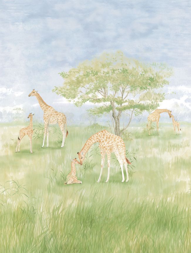 Vliesová obrazová tapeta na stenu, žirafy, CW6112-2, Cute Walls, Decoprint
